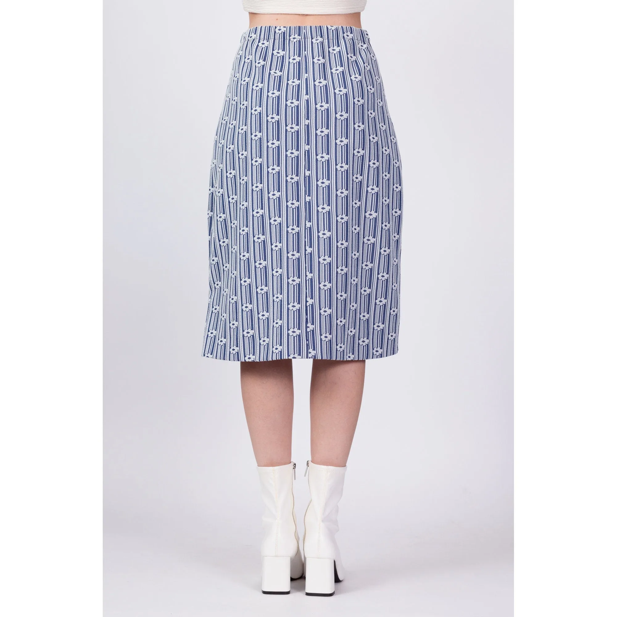 70s Mod Floral Striped Two Piece Set - Medium