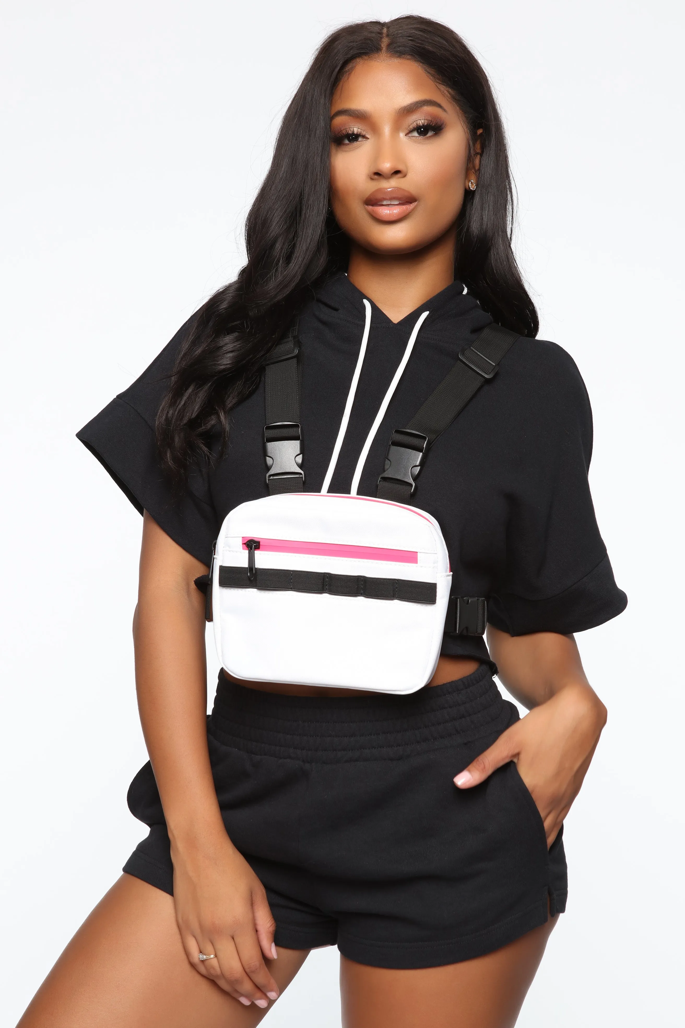 A Trooper Utility Vest - White/Pink