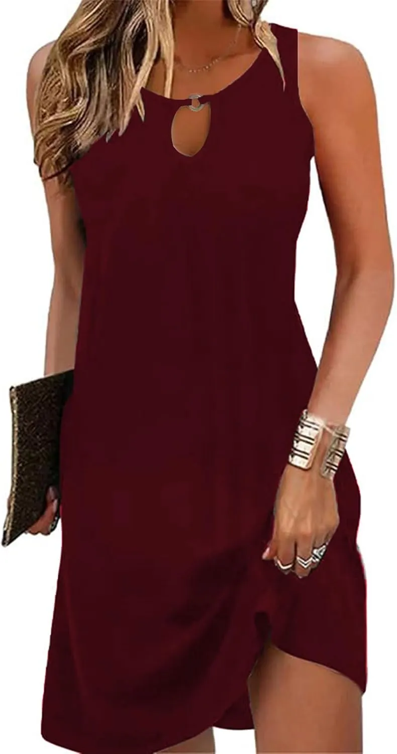 Akihoo Womens Summer Casual Dresses Sleeveless Tshirt Sundress Vest Tank Sun Dress