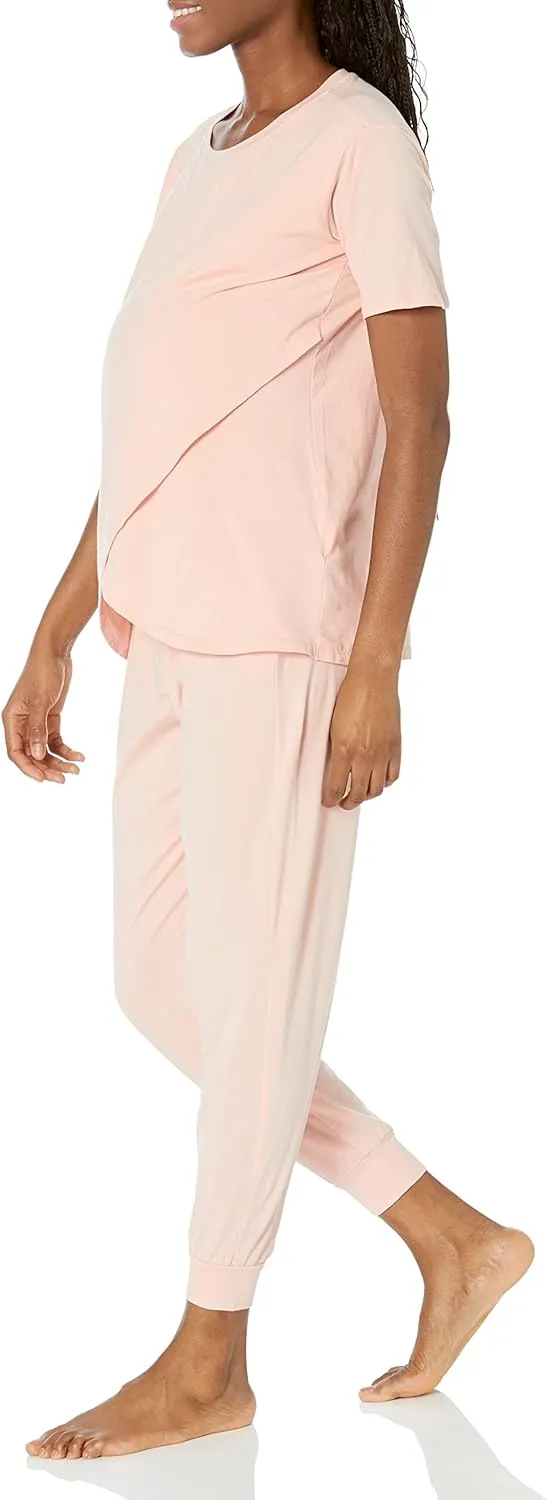 Amazon Essentials Women's Cotton Maternity and Nursing Sleepwear Pajama Set