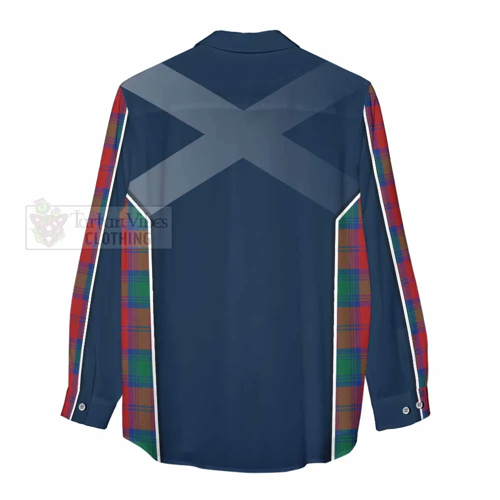 Auchinleck (Affleck) Tartan Women's Casual Shirt with Family Crest and Lion Rampant Vibes Sport Style