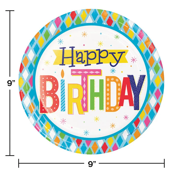 Bright Birthday Paper Plates (8/Pkg)