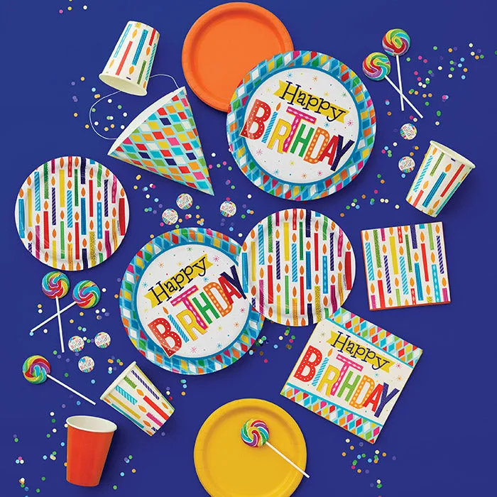 Bright Birthday Paper Plates (8/Pkg)