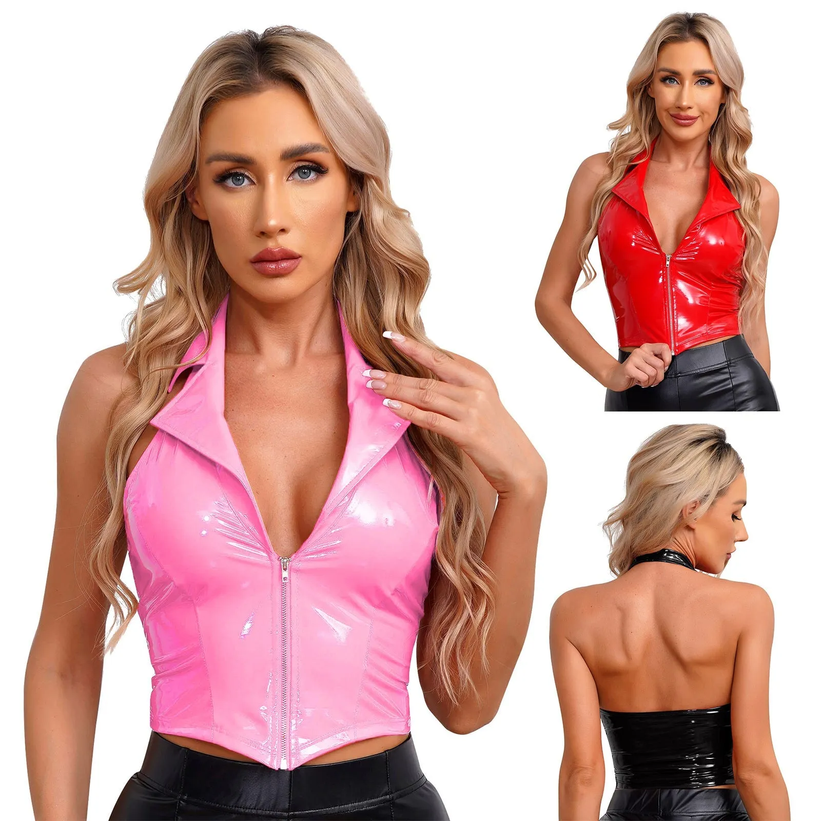 Candy Pink Latex Vest