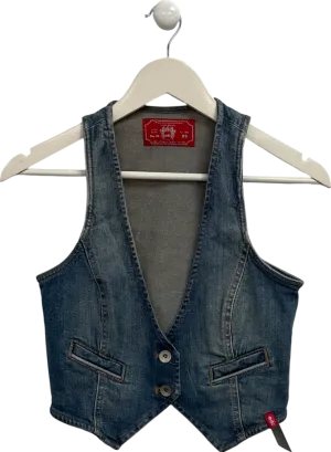 Edc Blue Denim Vest UK XS
