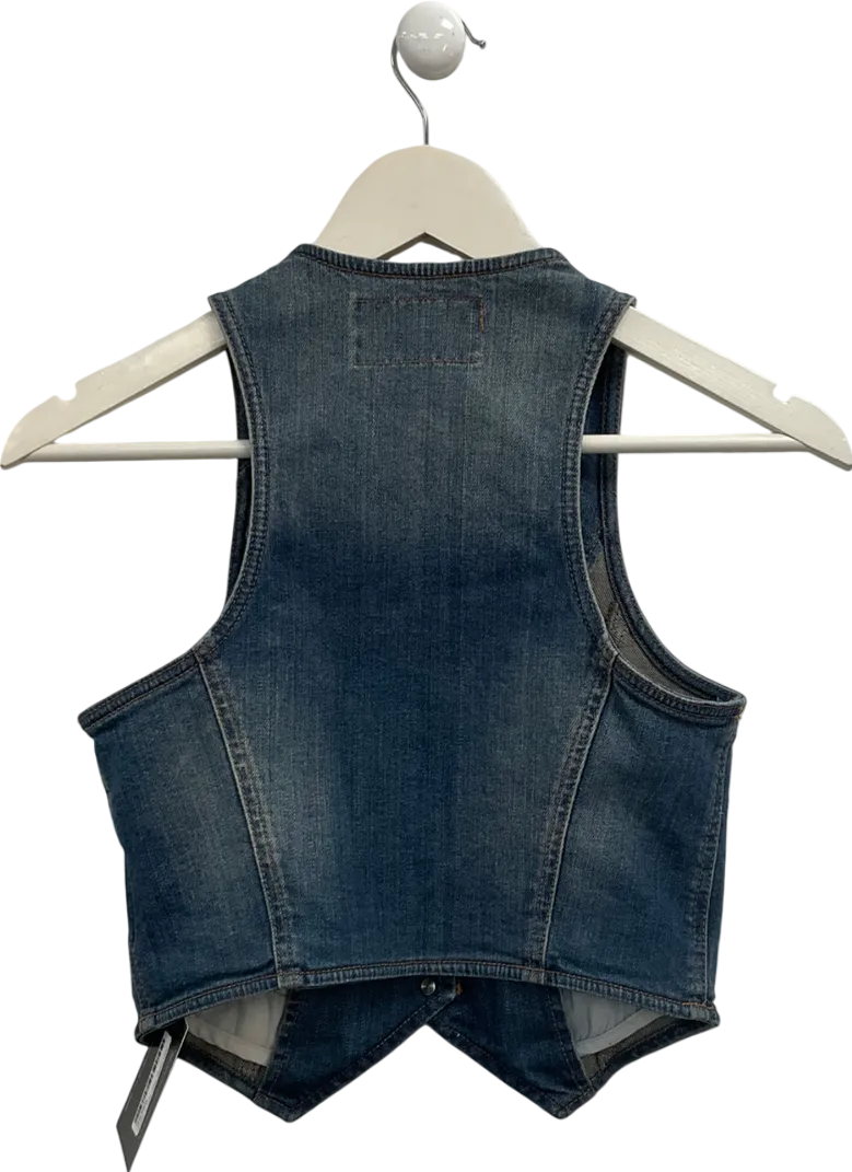 Edc Blue Denim Vest UK XS