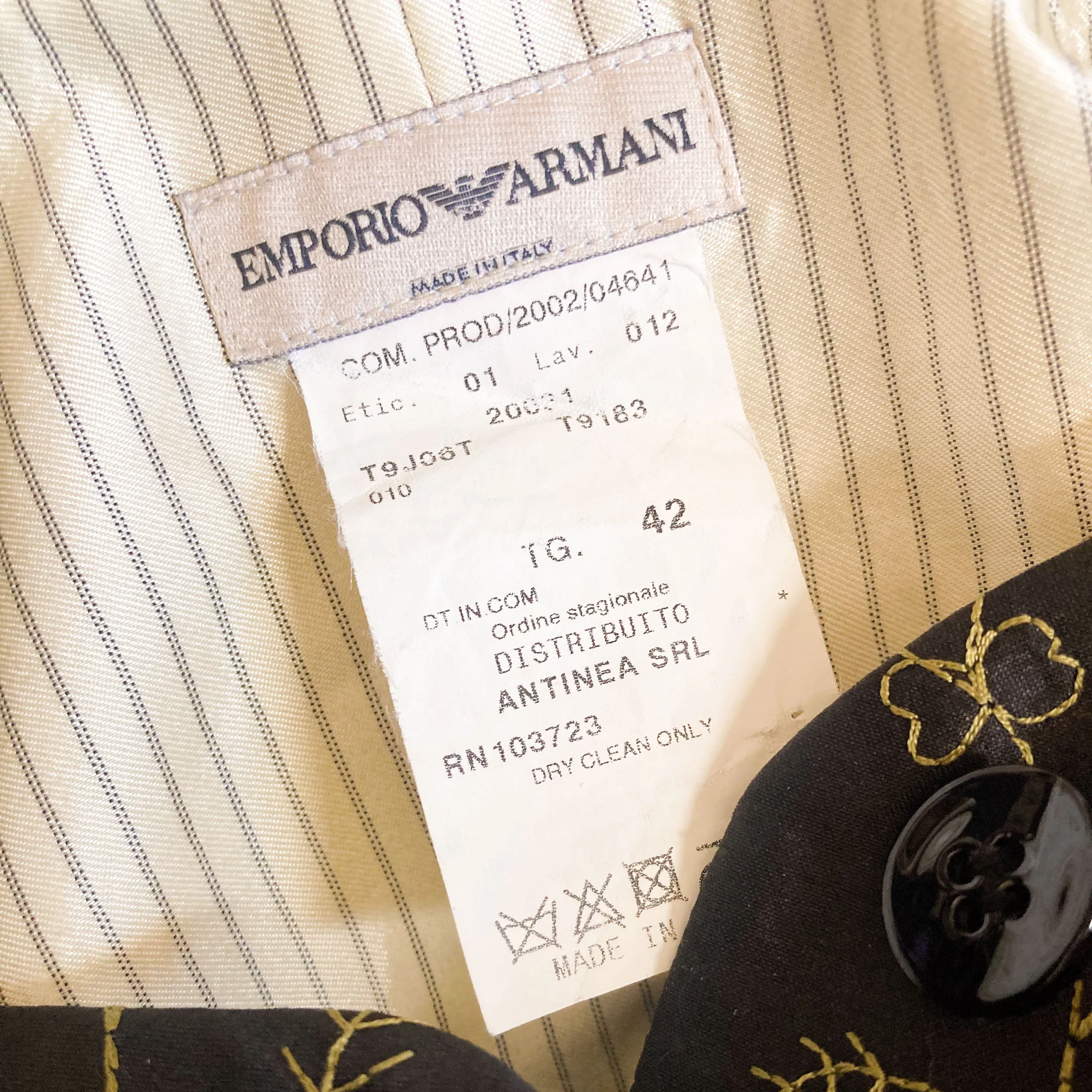 Emporio Armani S/S 2003 runway/campaign embroidered vest