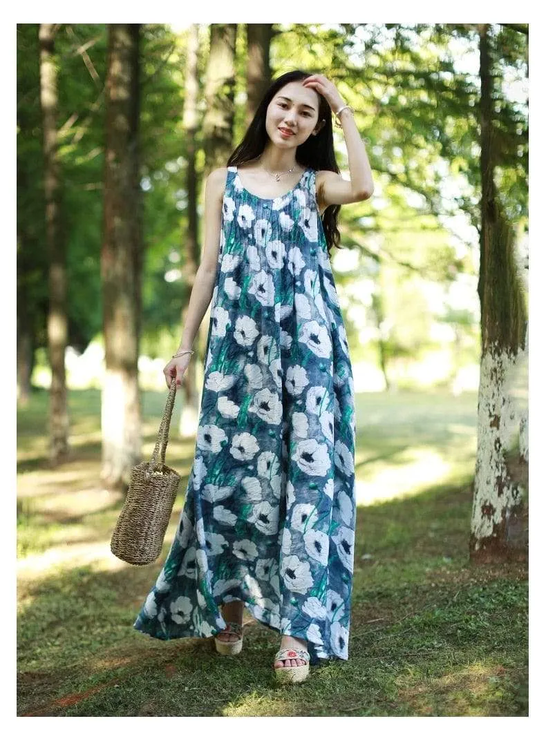 Floral Sleeveless Maxi Dress