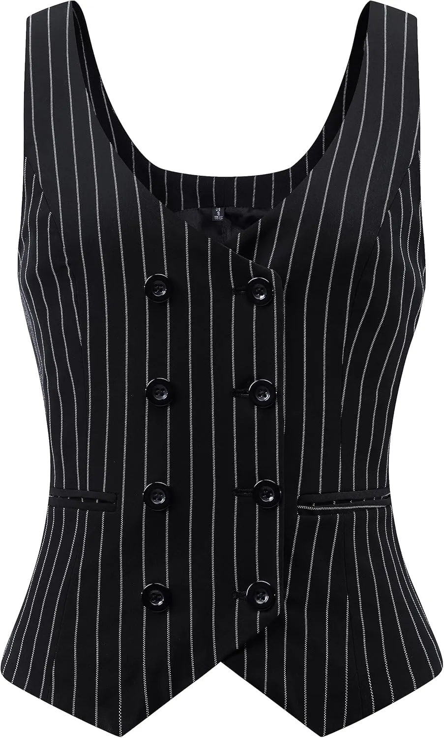 Foucome Womens Suit Vest Double Breasted V-Neck Fashion Dressy Casual Waistcoat Vest for Women