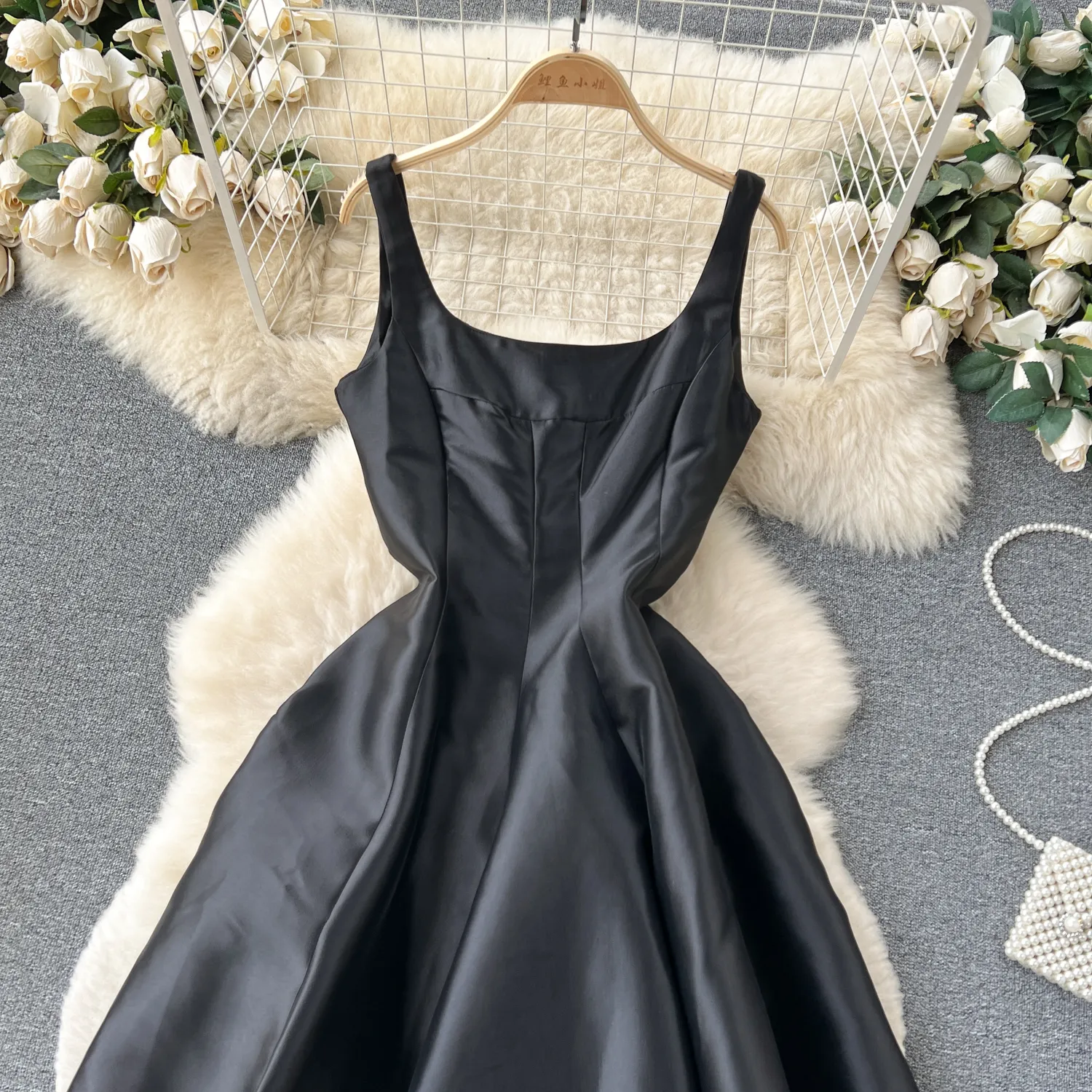 French Style Sleeveless Vest Dress Women  Summer Elegant Homecoming Dress 1231