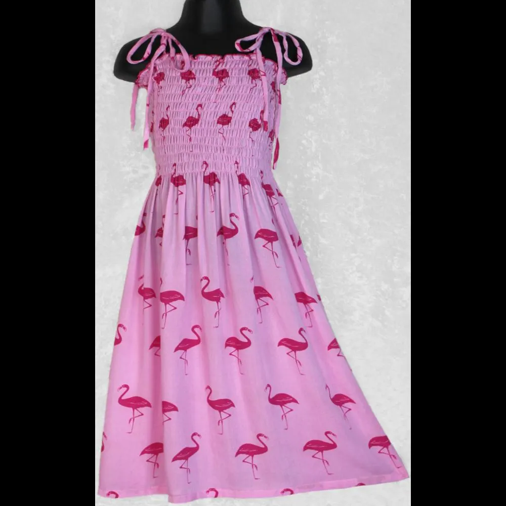 Girl's Flamingo Dress (Ages: 4, 6, 8)