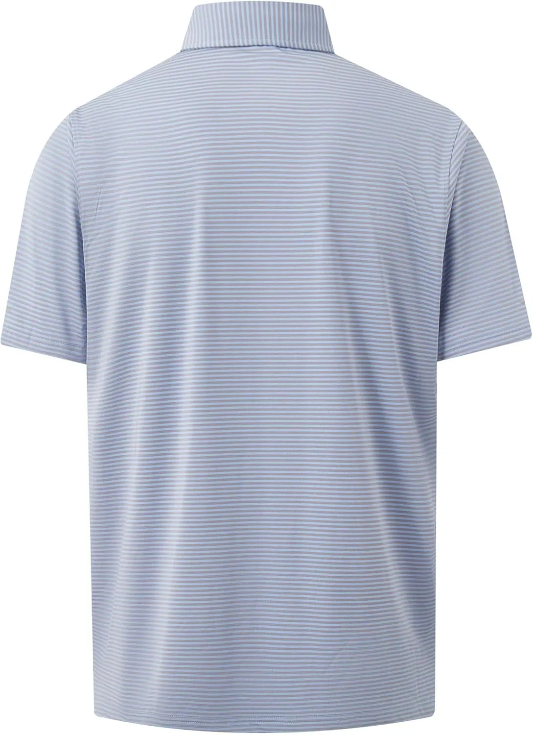 Golf Shirts for Men - Moisture Wicking Short Sleeve Performance Sport Casual Striped Collared Mens Polo Shirt