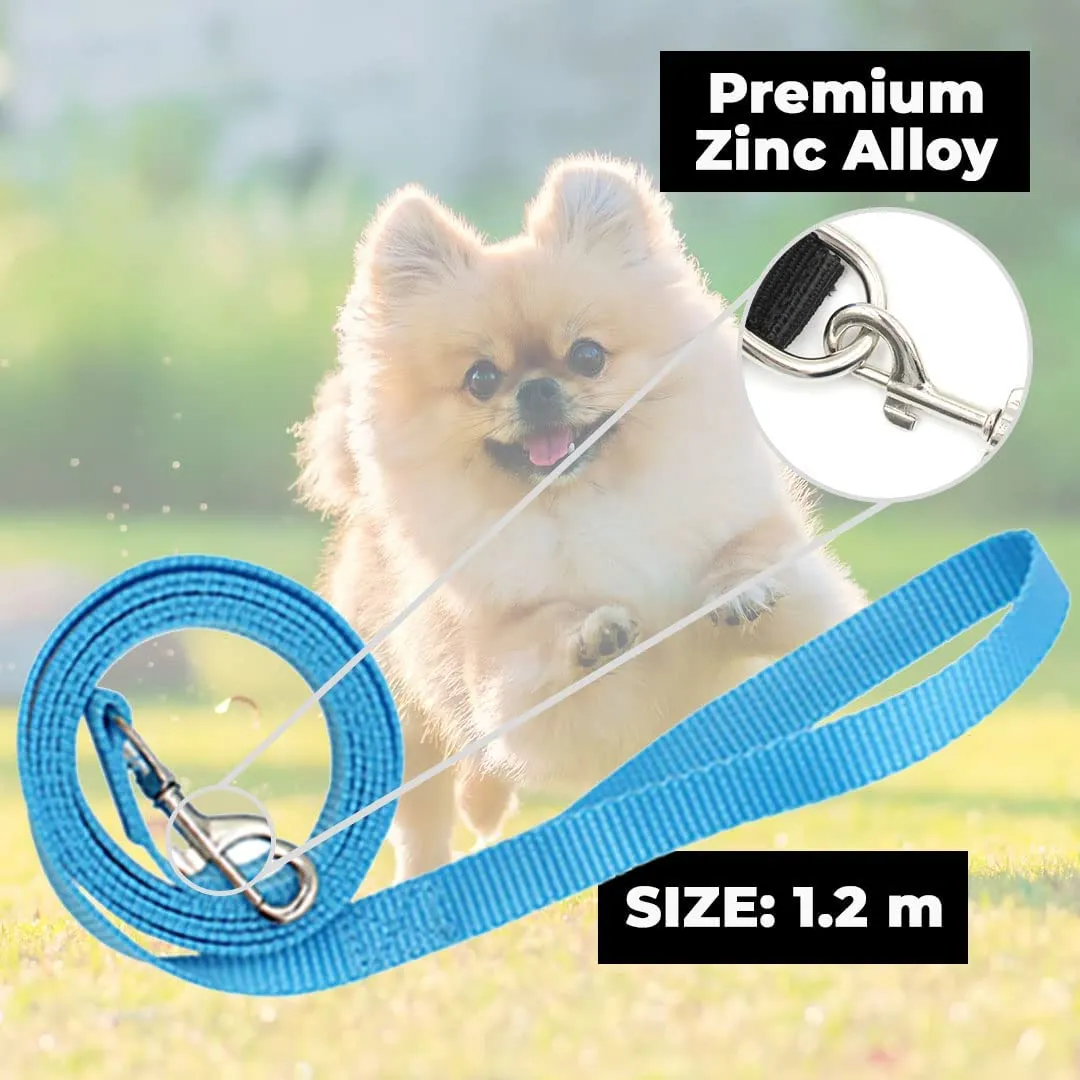 Kuber Industries Reflective Dog Harness With Adjustable Leash|Breathable Polyester Mesh Fabric With Top carry Handle|Medium Size|HAT-818|Comfortable No-Pull Grip|Quick Release Buckles|Blue (Pack Of 3)