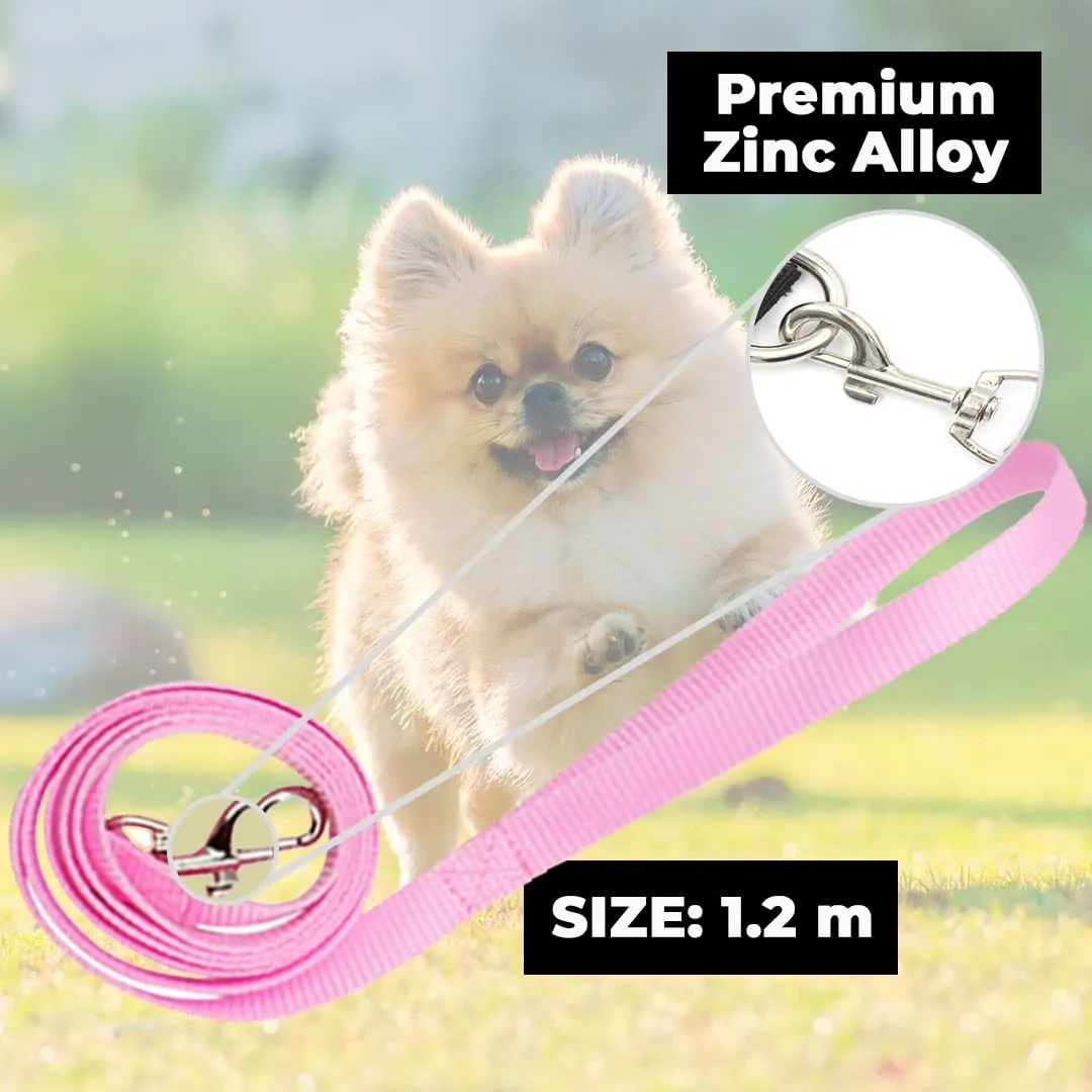 Kuber Industries Reflective Dog Harness With Adjustable Leash|Breathable Polyester Mesh Fabric With Top carry Handle|Medium Size|HAT-818|Comfortable No-Pull Grip|Quick Release Buckles|Pink (Pack Of 5)
