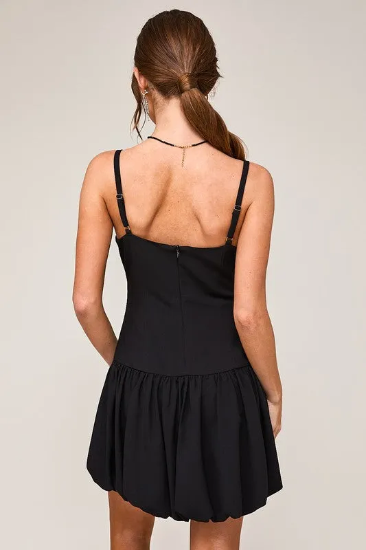 Leni Sleeveless Cut Out Drop Waist Mini Dress Black