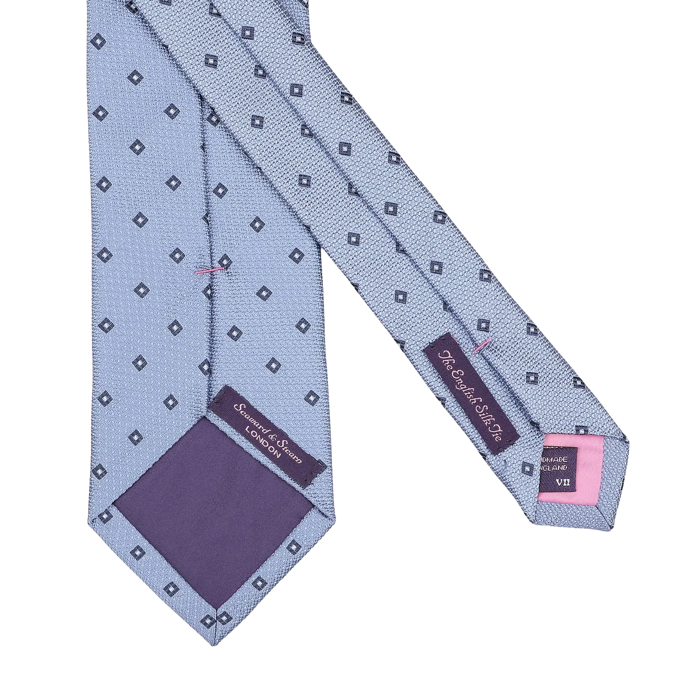 Light Blue Diamond Woven Silk Tie