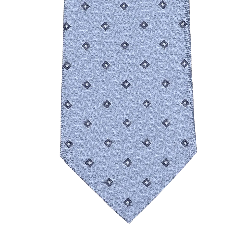 Light Blue Diamond Woven Silk Tie