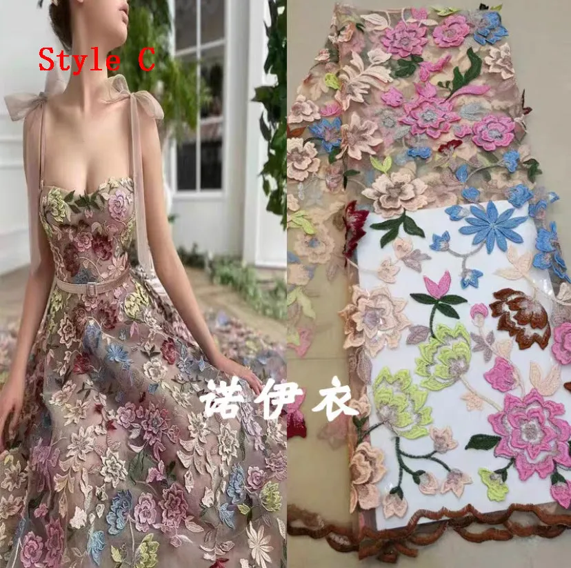 Long Wedding Dresses 3D Floral Embroidery Wedding Gowns JKW128