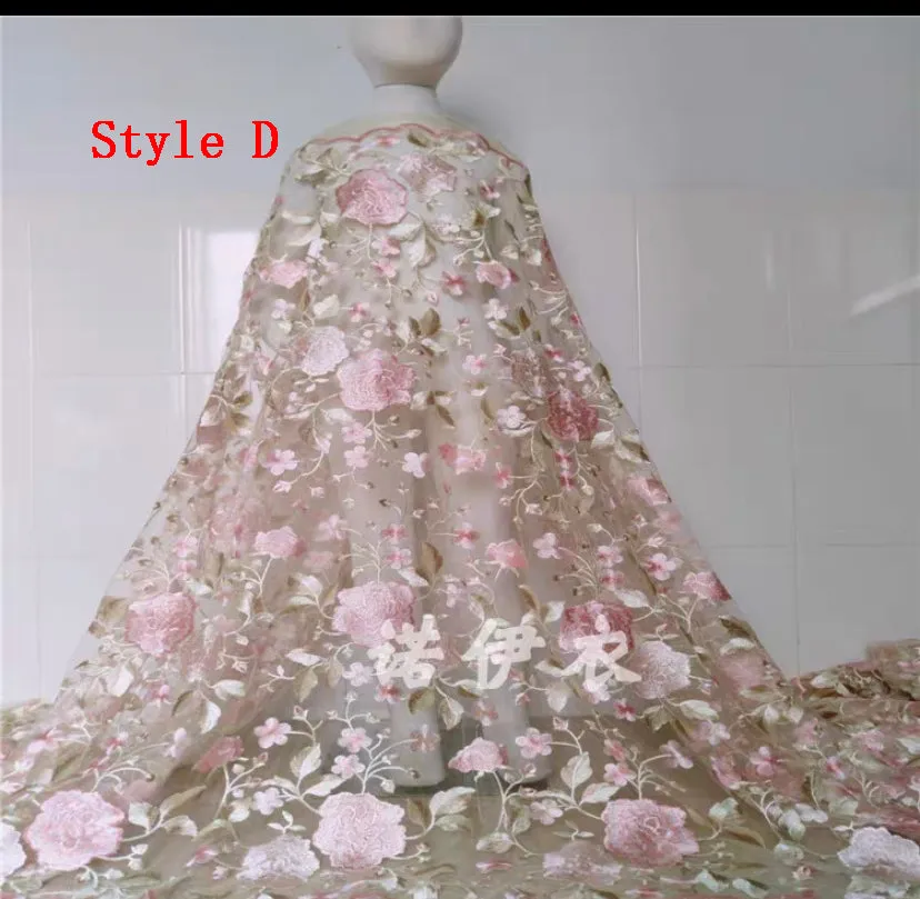 Long Wedding Dresses 3D Floral Embroidery Wedding Gowns JKW128