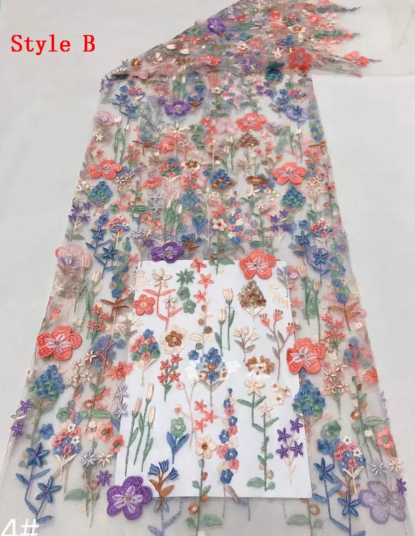 Long Wedding Dresses 3D Floral Embroidery Wedding Gowns JKW128