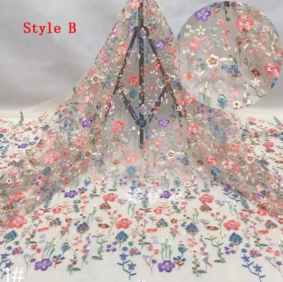 Long Wedding Dresses 3D Floral Embroidery Wedding Gowns JKW128