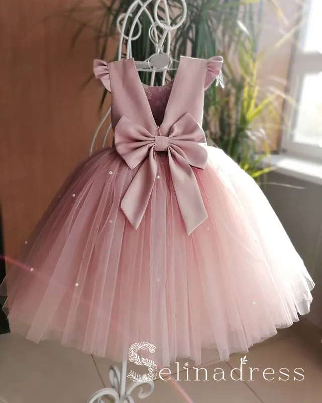Lovely Pink Pretty Cheap Wedding Little Girl Flower Girl Dresses GRS008