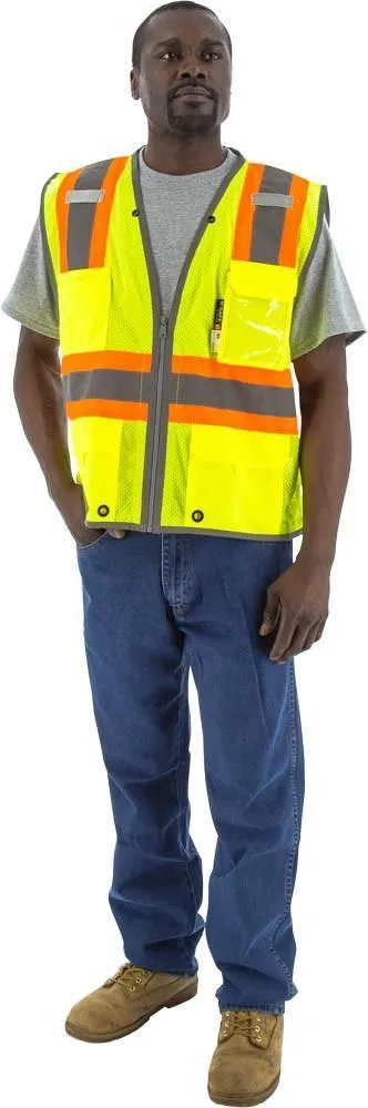 Majestic 2 Tone Class 2 Zip Vest with ID Badge Holder
