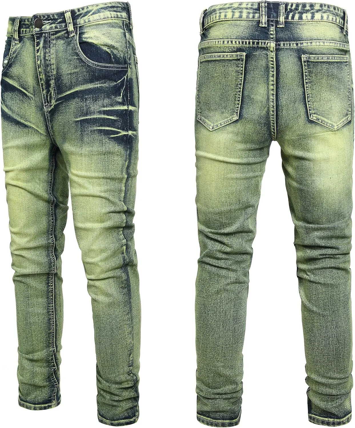 Men's Slim Fit Stretch Jean Blue Or Black Comfortable Soft Ripped Pants Demin
