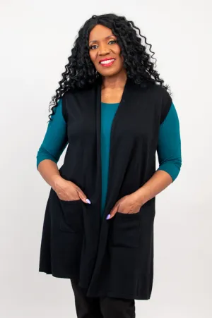 Miranda Vest, Black, Bamboo Cotton