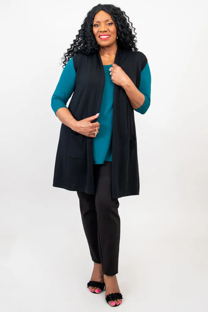 Miranda Vest, Black, Bamboo Cotton