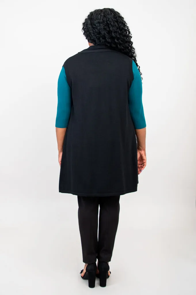 Miranda Vest, Black, Bamboo Cotton