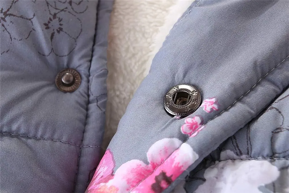 Mud Kingdom Puffer Vest Girls Floral Fleece Lined 3-10 Years