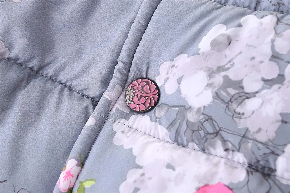Mud Kingdom Puffer Vest Girls Floral Fleece Lined 3-10 Years