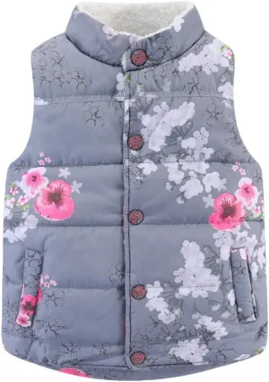 Mud Kingdom Puffer Vest Girls Floral Fleece Lined 3-10 Years