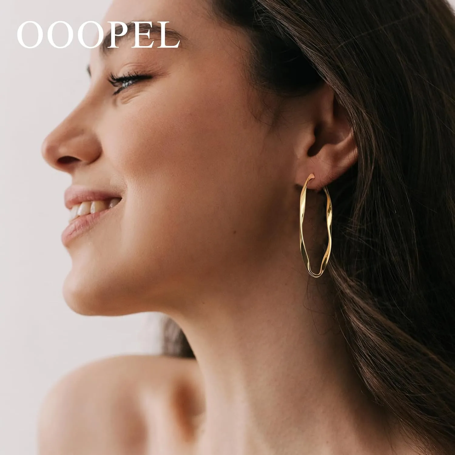 OOOPEL Gold Hoops Earrings for Women, Big 925 Sterling Silver Hoop Earrings Lightweight Hypoallergenic Sterling Silver Hoop Earrings for Women 30MM 40MM 50MM 60MM
