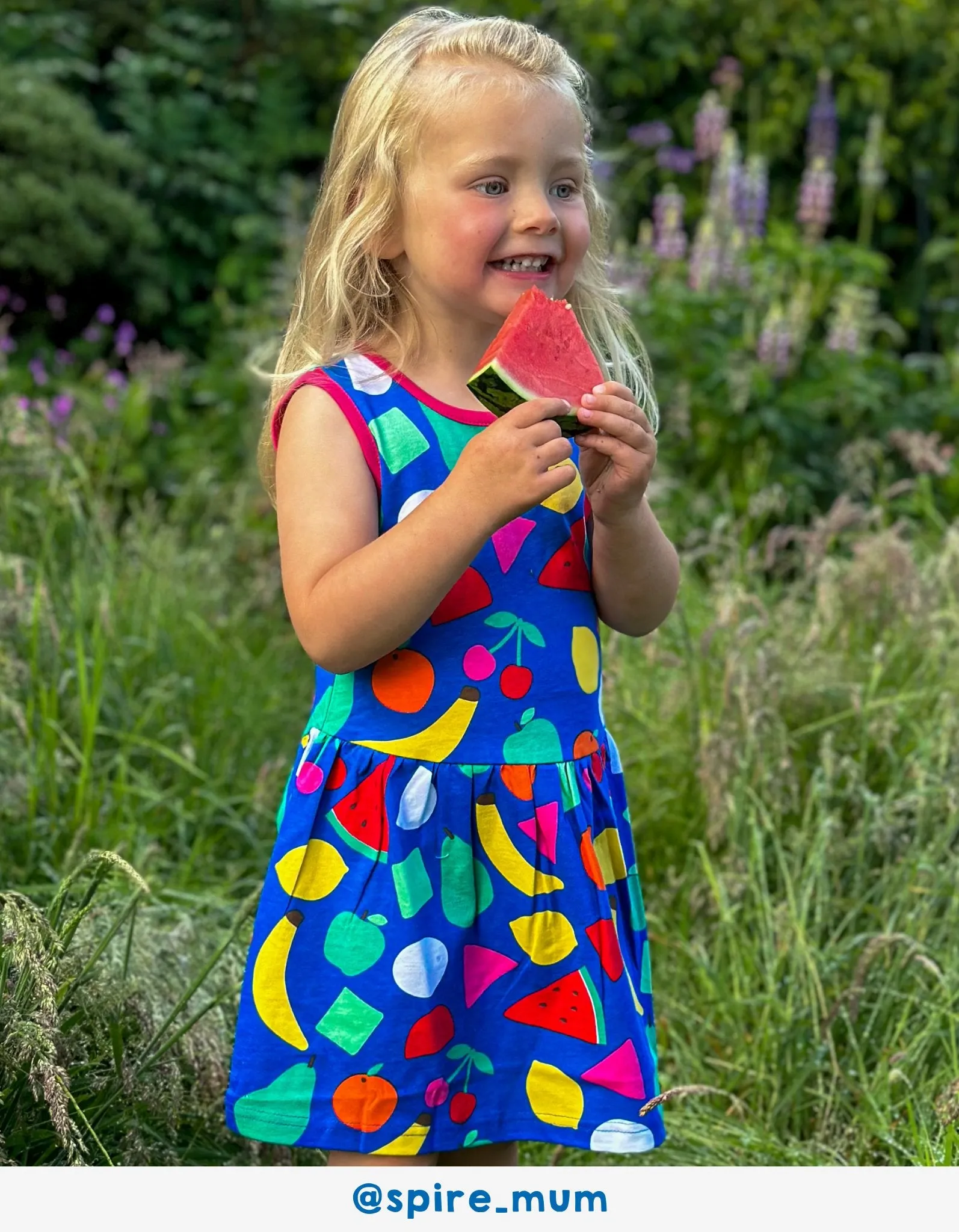 Organic Fruit Print Summer Dress