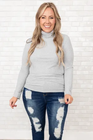 Right Where We Belong Top, Heather Gray