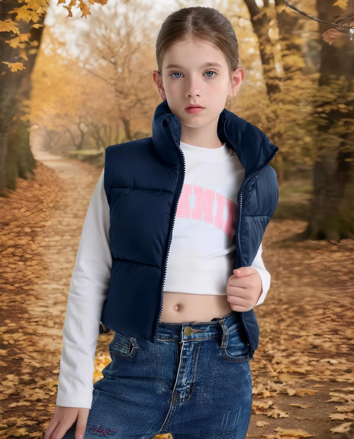 SOLOCOTE Girls Puffy Vest Coat Water-Resistant Warm Winter Sleeveless Kids Jacket for 4-14 Years