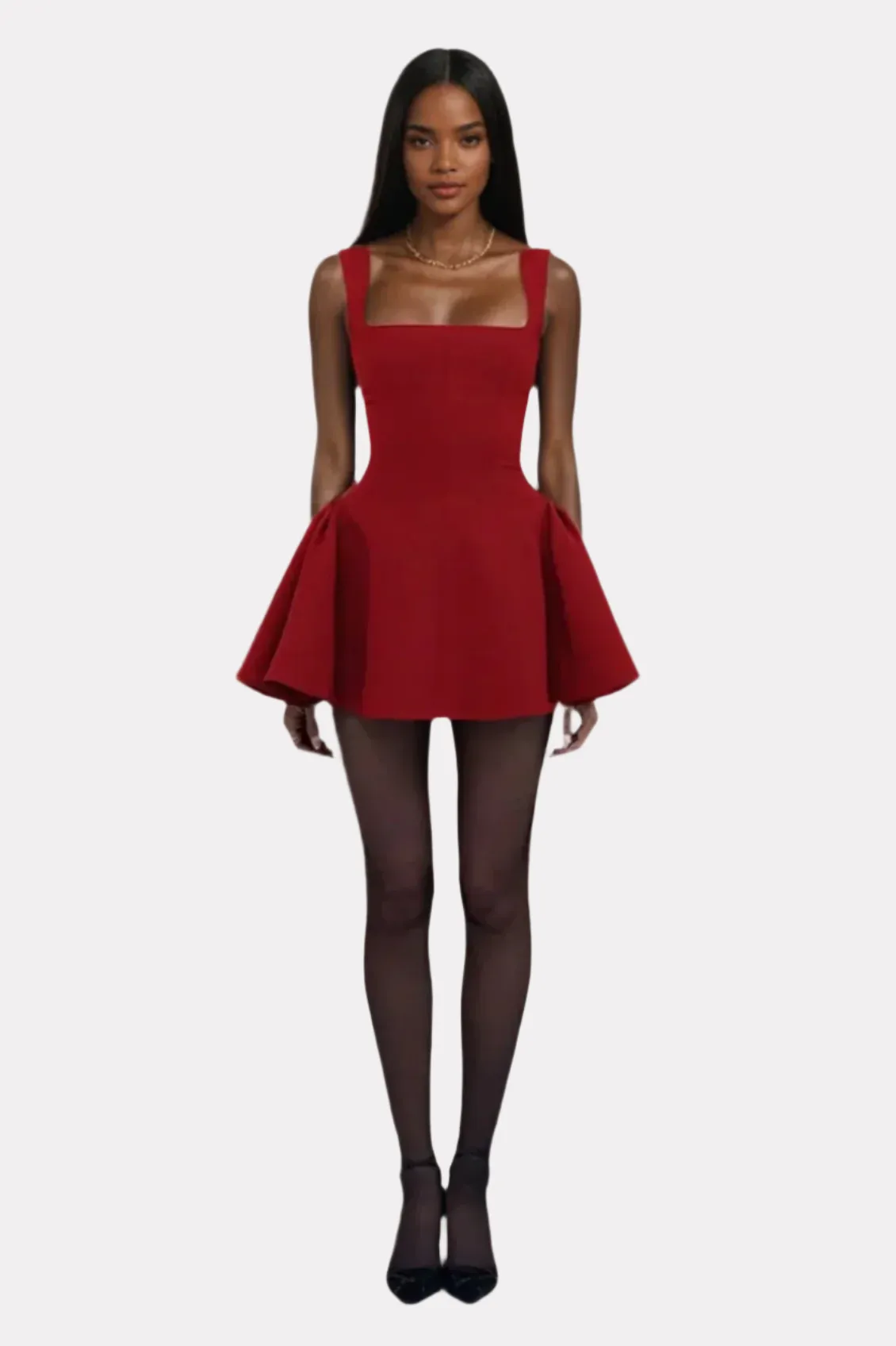 Square Neck Slim Short Vest Dress