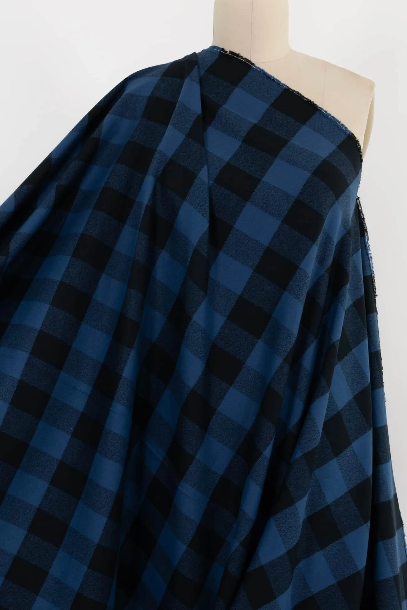 Stillwater Blue Buffalo Checks Cotton Flannel Woven