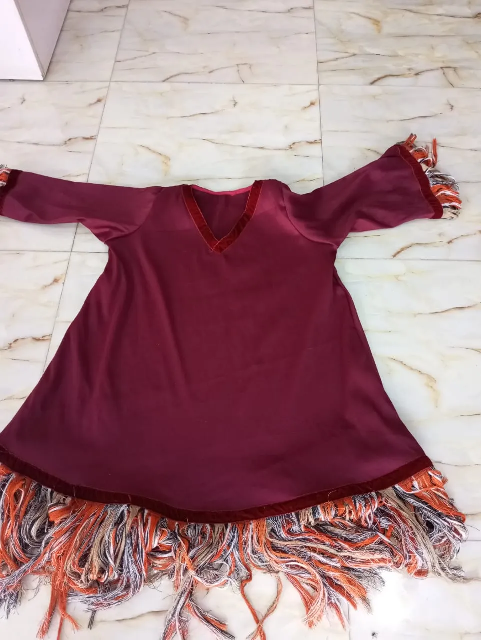 TT22  taffeta with aso oke fringe  dress