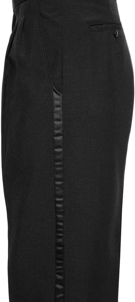 Tuxedo Pants for Men with Satin Side Stripe  Classic Formal Dress Pants Ideal for Weddings, Black Tie Events & Parties