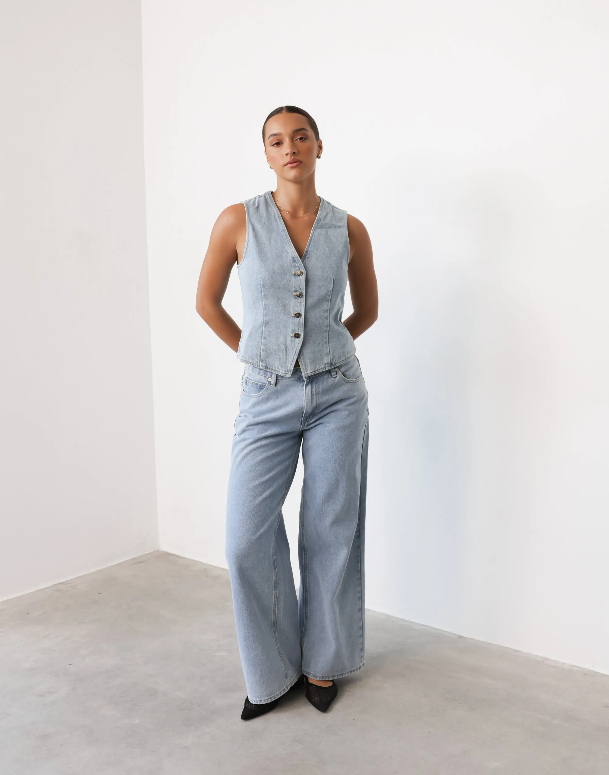 Vision Denim Vest (Classic Denim) - By Lioness