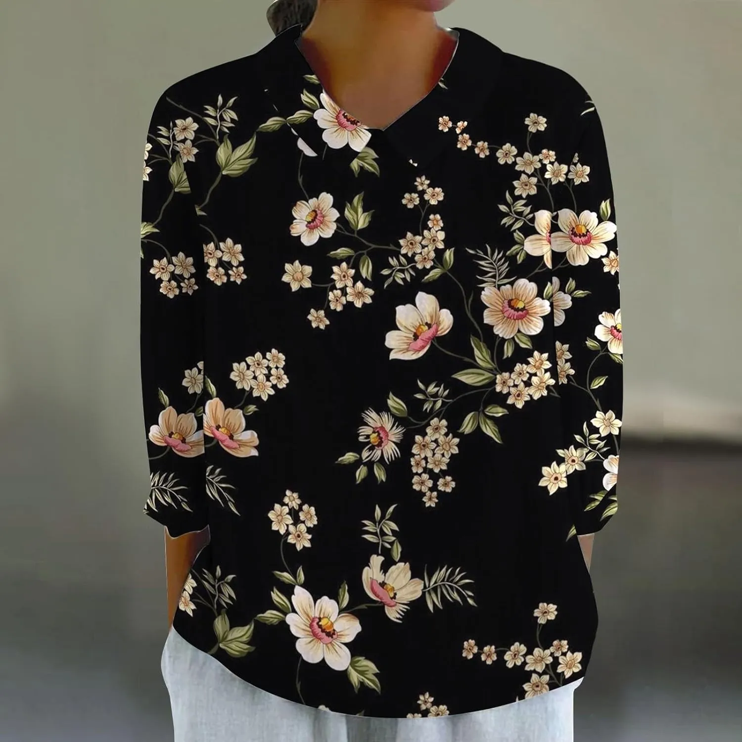 Womens Linen Tops Tops Summer Casual V Neck Tshirt Ladies 2024 Floral Print Daily Tees Tunic White Blouse for Women