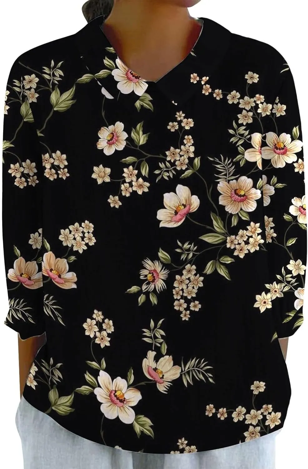 Womens Linen Tops Tops Summer Casual V Neck Tshirt Ladies 2024 Floral Print Daily Tees Tunic White Blouse for Women