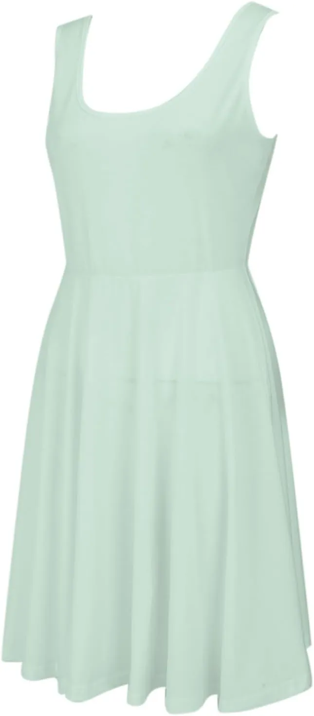 Women's Summer Dresses Scoop Neck Sleeveless A-Line Ribbed Knit Above Knee Tank Dress