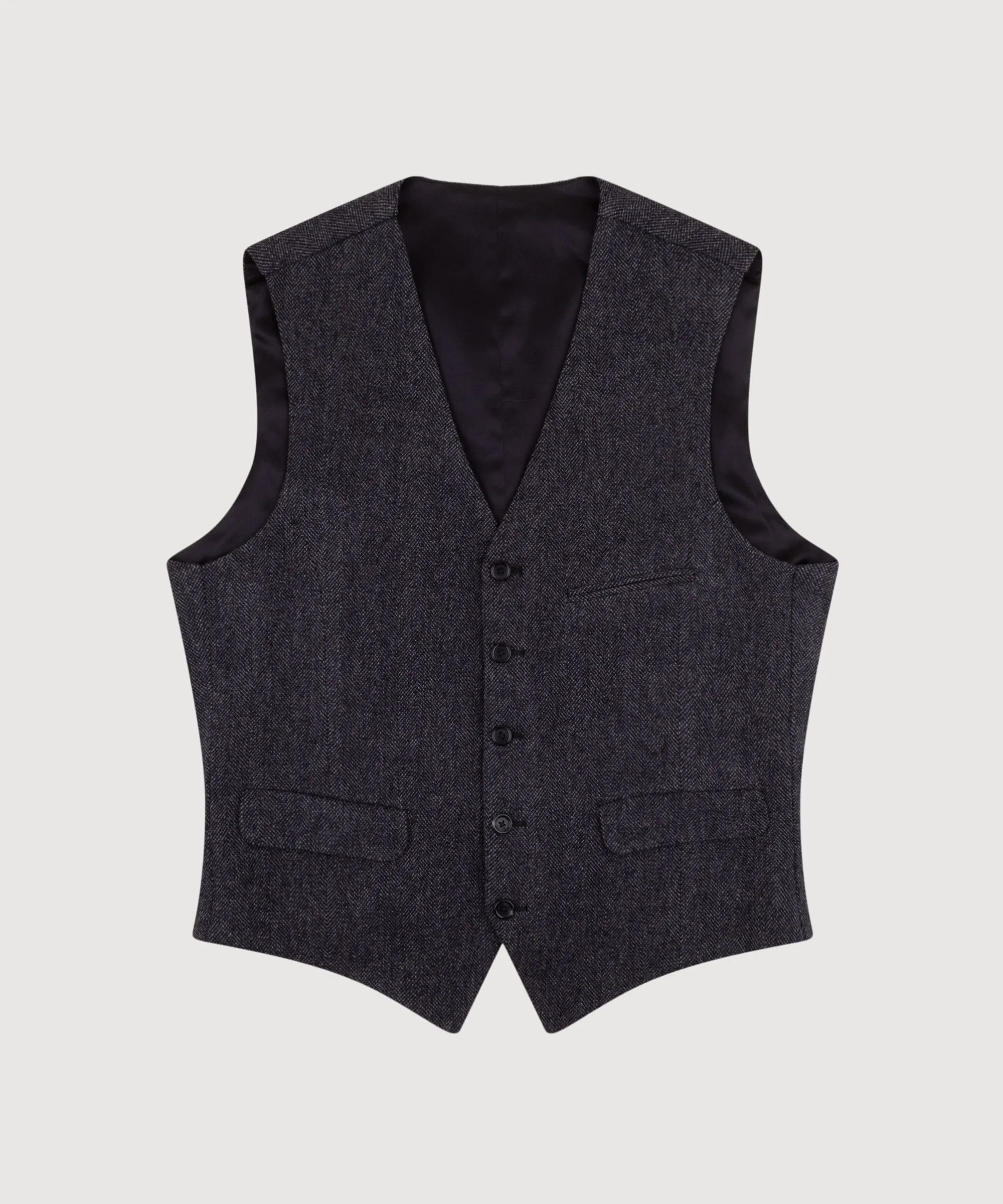 Wool Cashmere Herringbone Vest