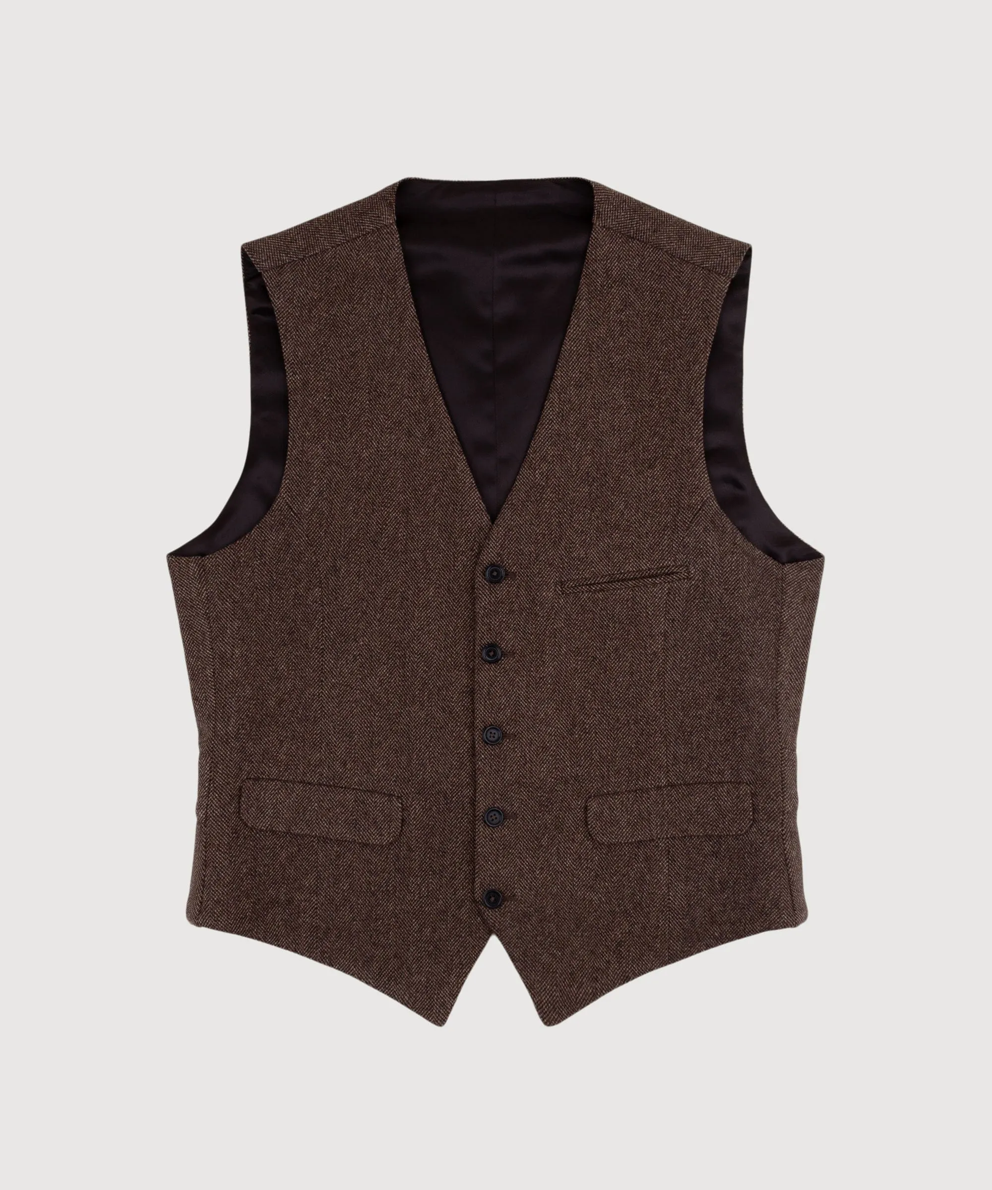 Wool Cashmere Herringbone Vest
