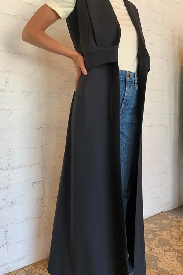Wrap Suiting Vest/Dress with Pocket