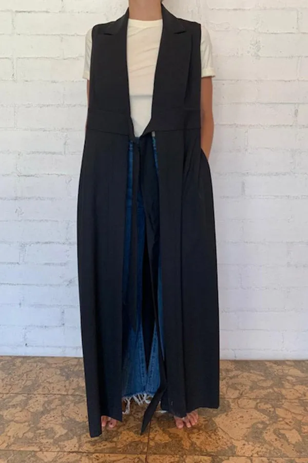 Wrap Suiting Vest/Dress with Pocket